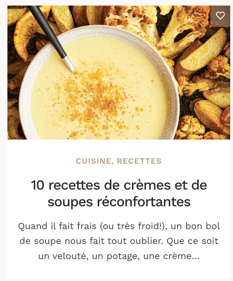 Recette soupes et potages