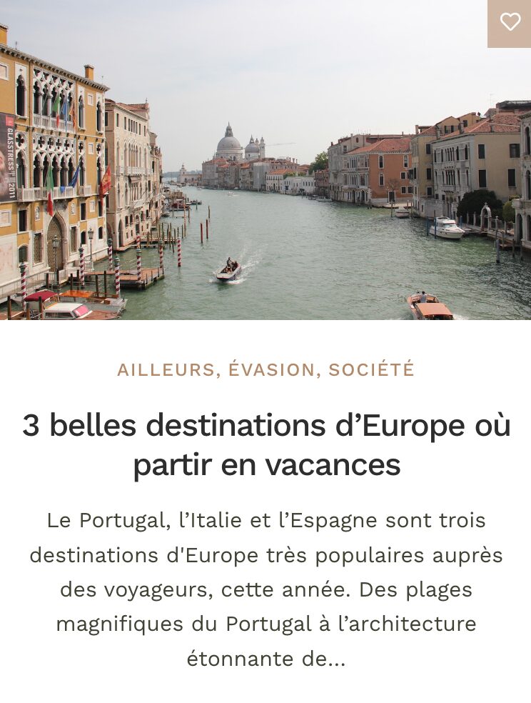 Article - Destination Europe