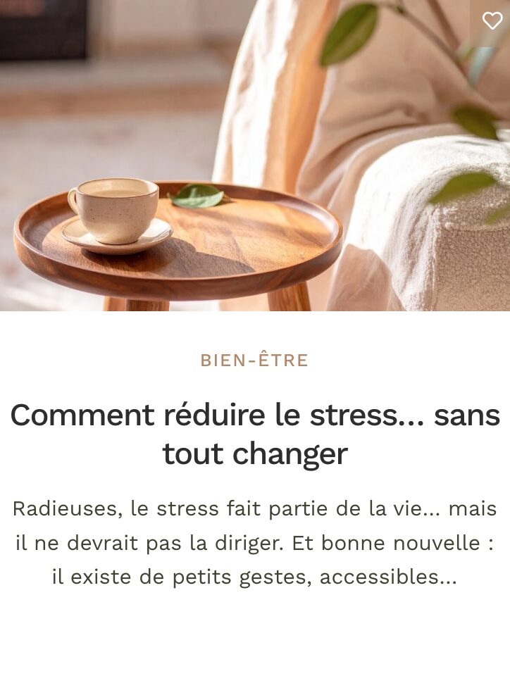 Article - Réduire stress