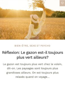 Article - Réflexion - Le gazon est-il toujours plus vert ailleurs