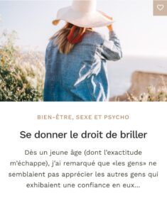 Article - Se donner le droit de briller