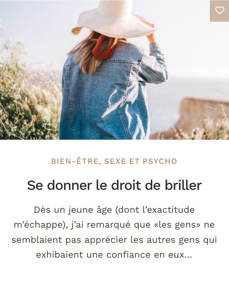 Article - Se donner le droit de briller