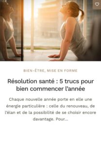 Article - Résolutions santé