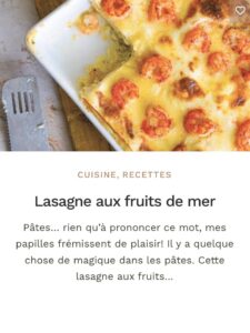 Lasagne aux fruits de mer
