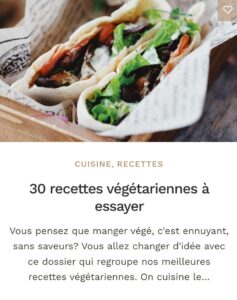 Recettes végétarienne