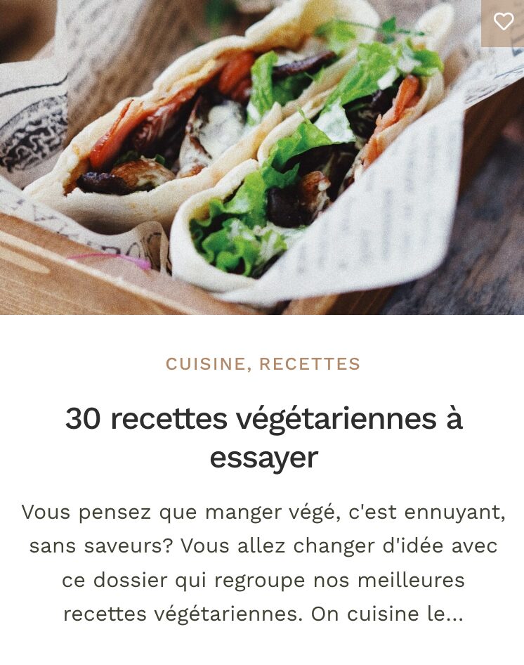 Recettes végétarienne