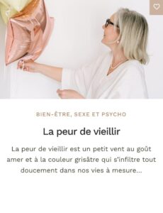 Article - La peur de vieillir