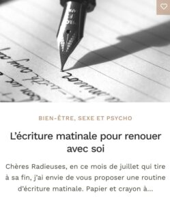 Écriture matinale