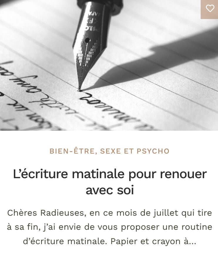 Écriture matinale