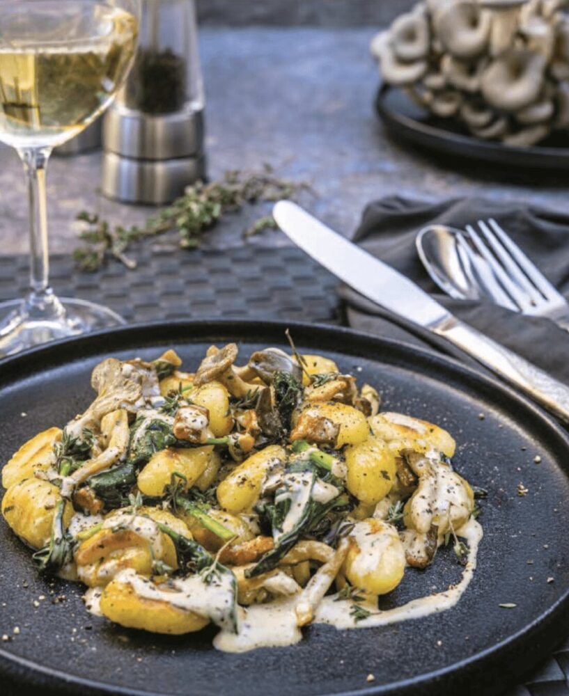 Gnocchis, sauce forestière aux pleurotes