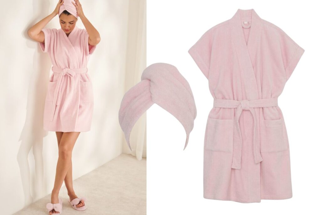 la vie en rose - peignoir et serviette