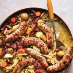 Fricassée de saucisses de Toulouse aux légumes d’automne rôtis